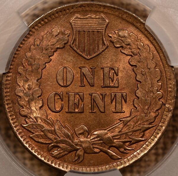 1902 S.13 1 over 1 Indian Cent CACG MS64 RB - Image 6