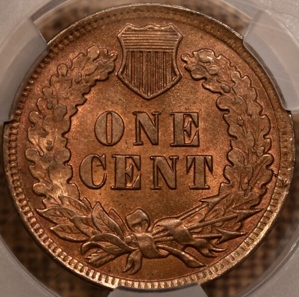 1902 S.13 1 over 1 Indian Cent CACG MS64 RB - Image 2