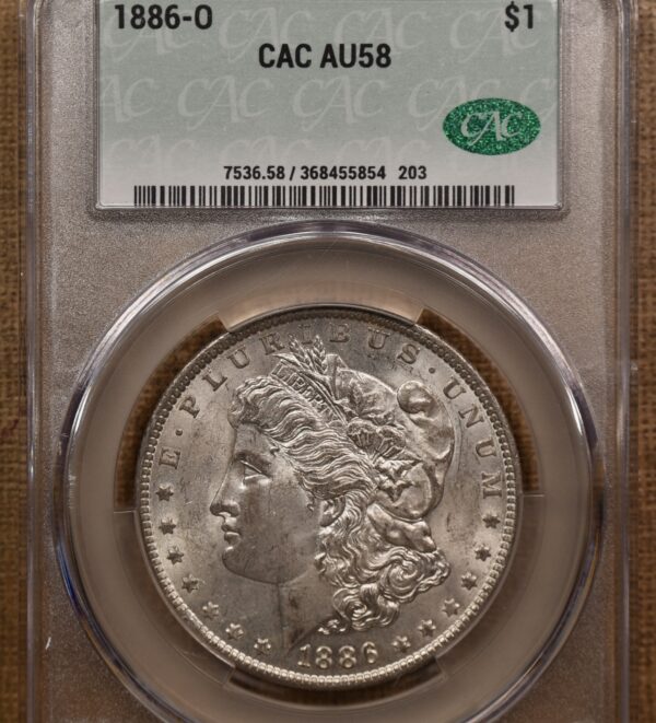 1886-O Morgan Dollar CACG AU58, perfect dusty slider - Image 3