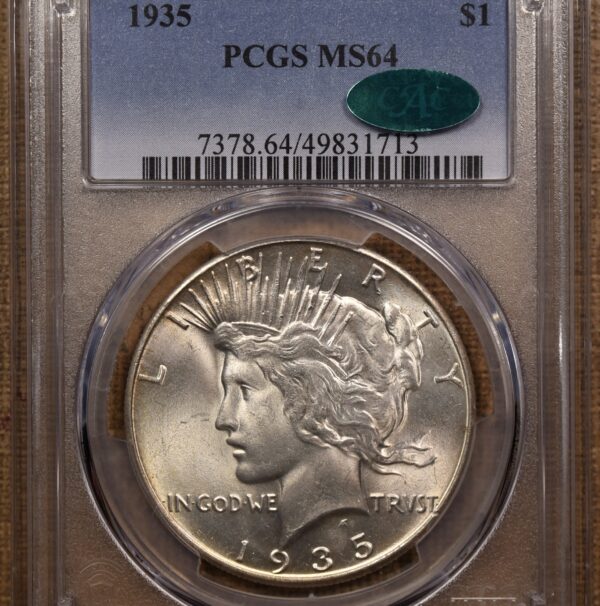 1935 Peace Dollar PCGS MS64 CAC - Image 3