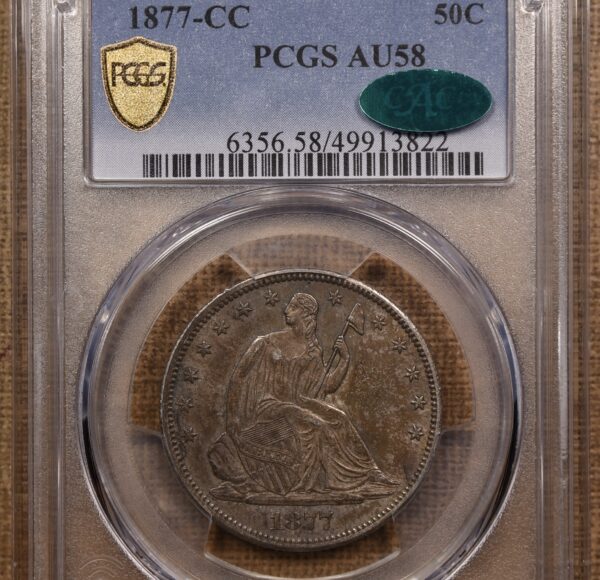 1877-CC WB-10 R4 Liberty Seated Half Dollar PCGS AU58 CAC - Image 3