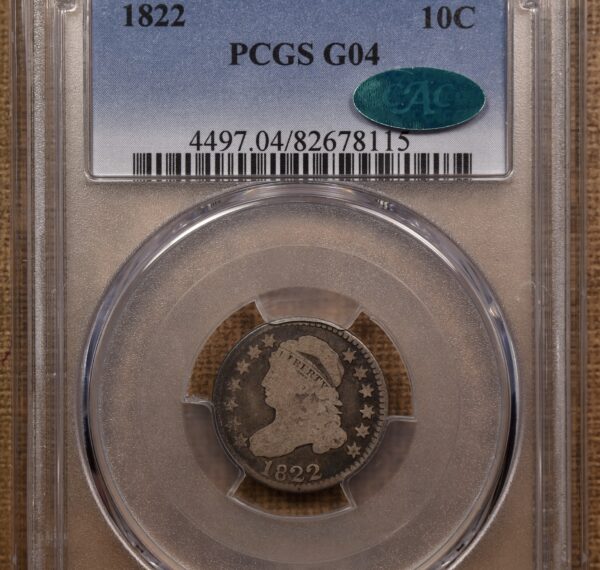 1822 JR-1 Capped Bust Dime PCGS G4 CAC - Image 3