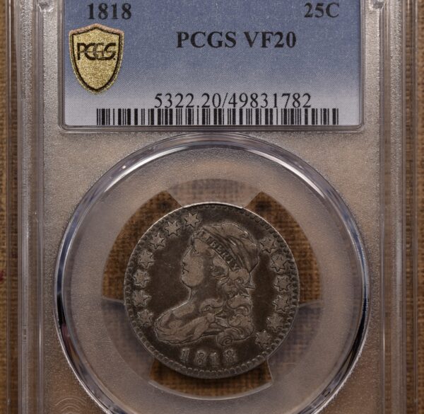 1818 B.3 Capped Bust Quarter PCGS VF20 - Image 3