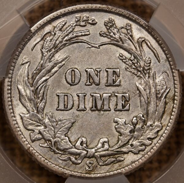 1915-S Barber Dime CACG AU53 - Image 2