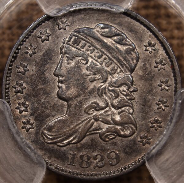 1829 LM-2 Capped Bust Half Dime PCGS AU50 CAC, ex. Revier (as NGC 55)