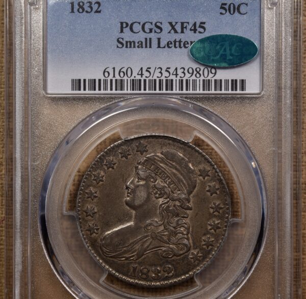 1832 O.102 Small Letters Capped Bust Half dollar PCGS XF45 CAC - Image 3