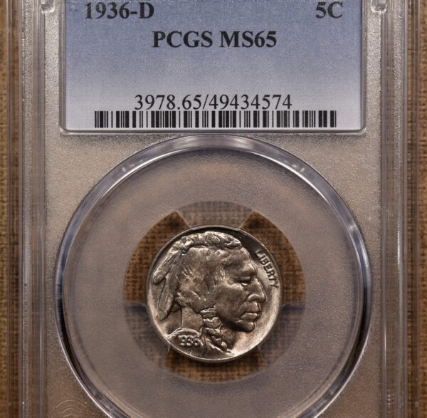 1936-D Buffalo Nickel PCGS MS65 - Image 3