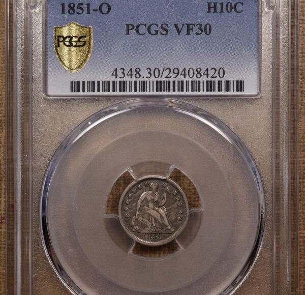 1851-O Liberty Seated Half Dime PCGS VF30 - Image 3