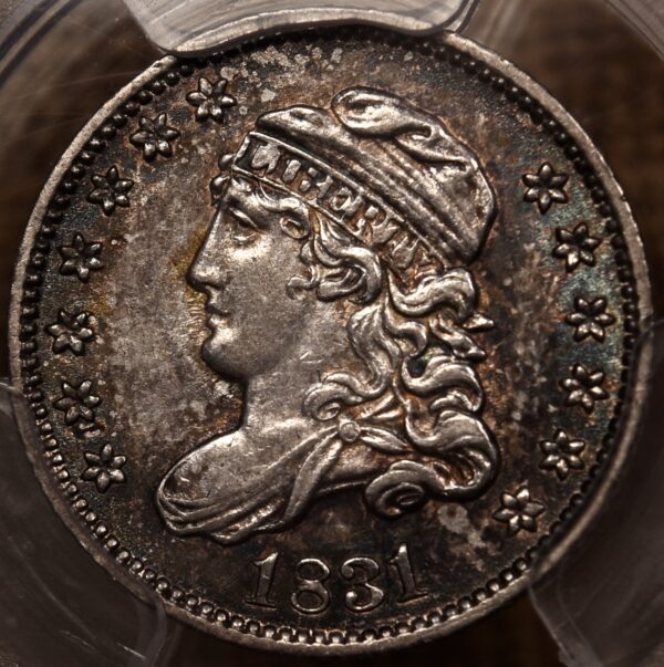 1831 LM-6 Capped Bust Half Dime PCGS AU58 CAC - Image 3