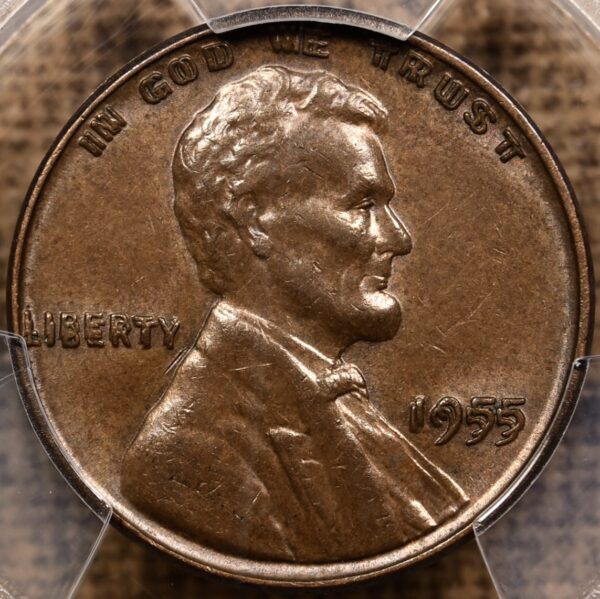 1955 Doubled Die Obverse Lincoln Cent PCGS AU58 CAC