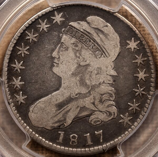 1817 O.108a R4+ Capped Bust Half Dollar PCGS F12, ex. Brunner