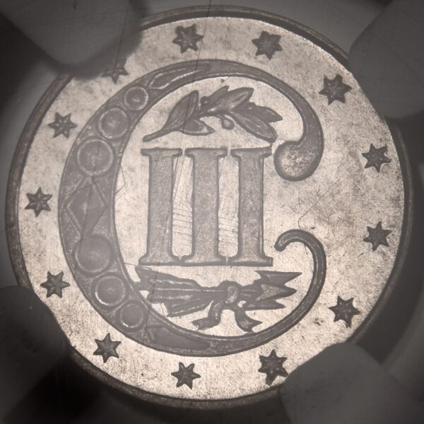 1862 Three Cent Silver NGC MS64 CAC Quite Reflective - Image 4