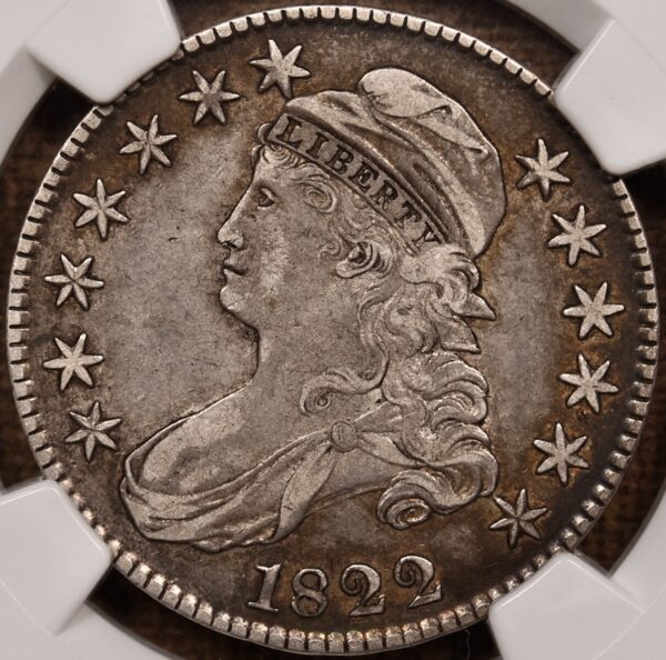 1822 O.108 Capped Bust Half Dollar NGC XF40 CAC, ex. Brunner