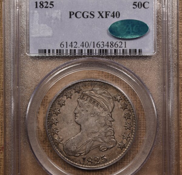 1825 O.102 Capped Bust Half Dollar PCGS XF40 CAC, ex. Brunner - Image 3