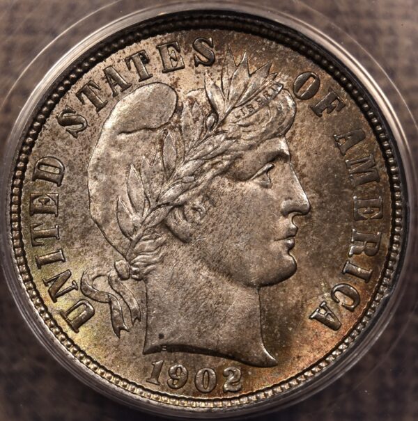 1902 Barber Dime ANACS MS63