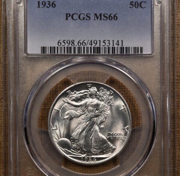 1936 Walking Liberty Half Dollar PCGS MS66 - Image 3