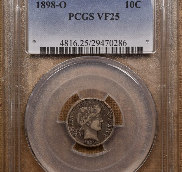 1898-O Barber Dime PCGS VF25 - Image 3