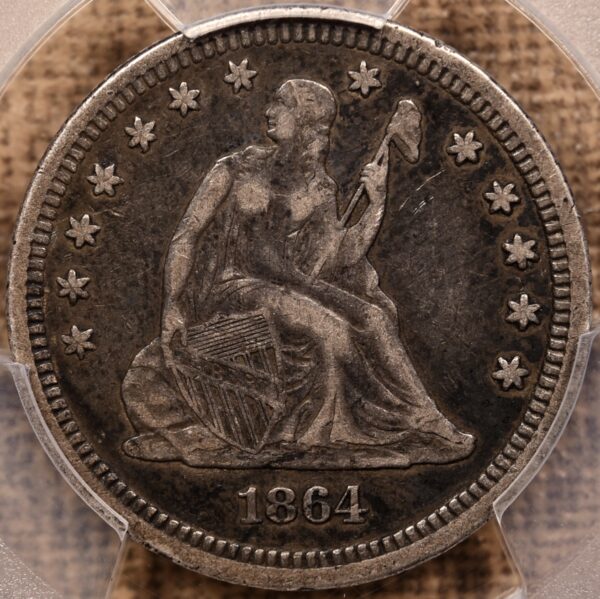 1864 Liberty Seated Quarter PCGS VF35