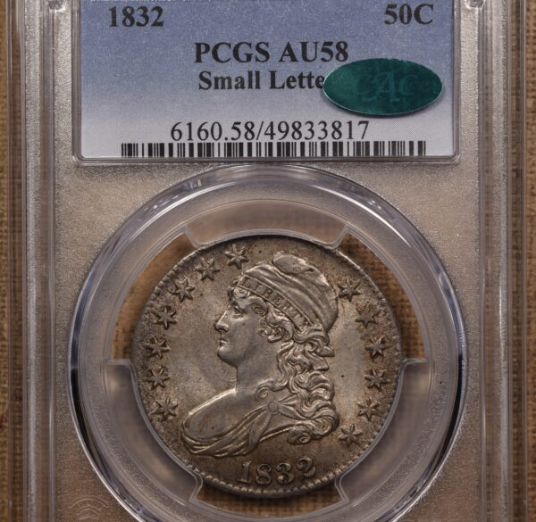 1832 O.103 Small Letters Capped Bust Half Dollar PCGS AU58 CAC - Image 3