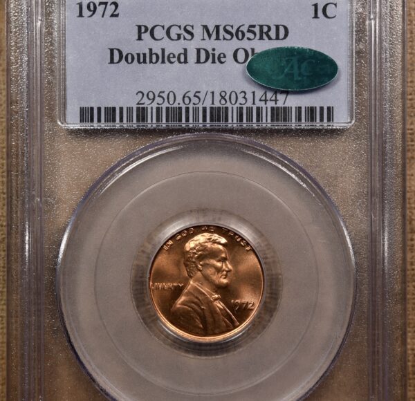 1972 Doubled Die Obverse Lincoln Cent PCGS MS65 RD CAC - Image 6