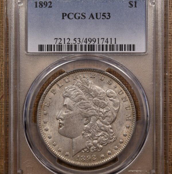 1892 Morgan Dollar PCGS AU53 - Image 3