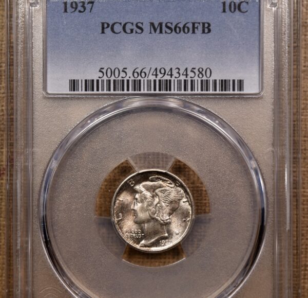 1937 Mercury Dime PCGS MS66 FB - Image 3