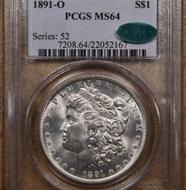 1891-O Morgan Dollar PCGS MS64 CAC, very PQ - Image 3