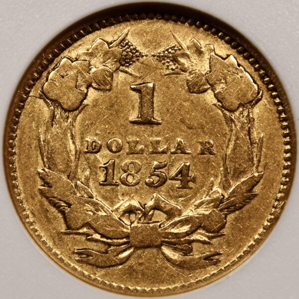 1854 Type 2 Gold Dollar old ANACS VF20 - Image 2