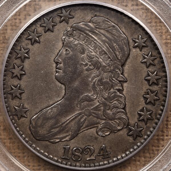 1824 O.108 Capped Bust Half Dollar PCGS XF45 CAC, ex. Brunner