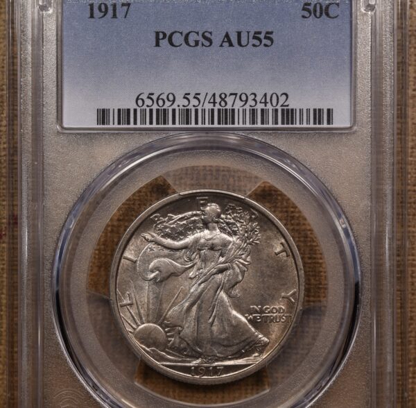 1917 Walking Liberty Half Dollar PCGS AU55 - Image 3