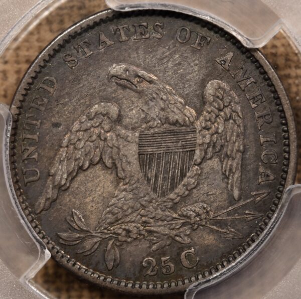 1834 B.1 O/F Capped Bust Quarter PCGS AU50, ex. Newman - Image 2