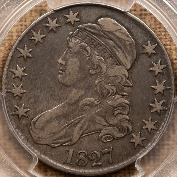 1827 O.134 R4- Square Base 2 Capped Bust Half Dollar PCGS VF35 CAC, ex. Brunner