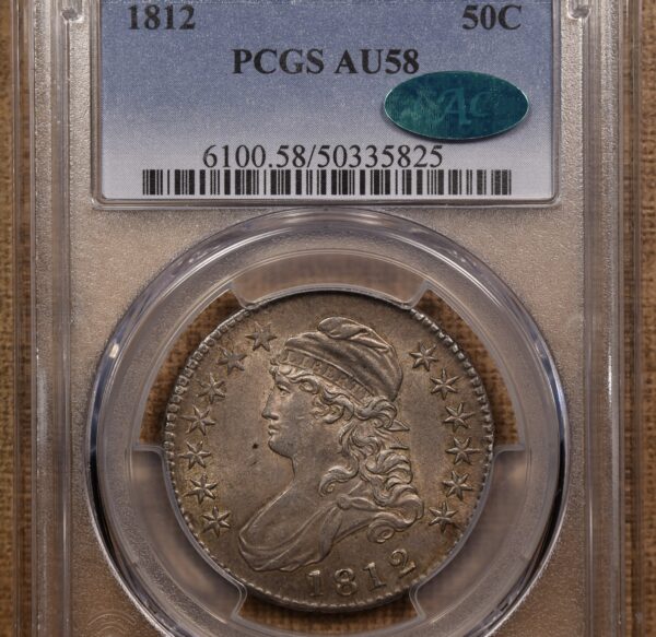 1812 O.104a Capped Bust Half Dollar PCGS AU58 CAC - Image 3