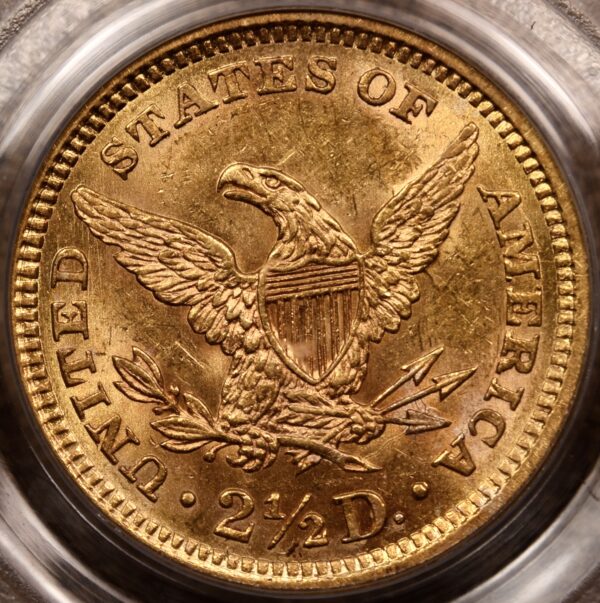 1861 $2.50 New Reverse Liberty Head Quarter Eagle PCGS MS61 CAC - Image 2