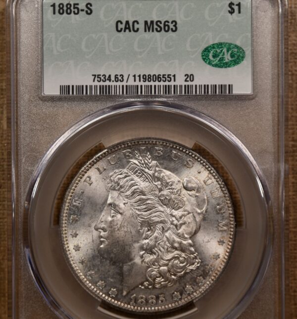 1885-S Morgan Dollar CACG MS63 - Image 3