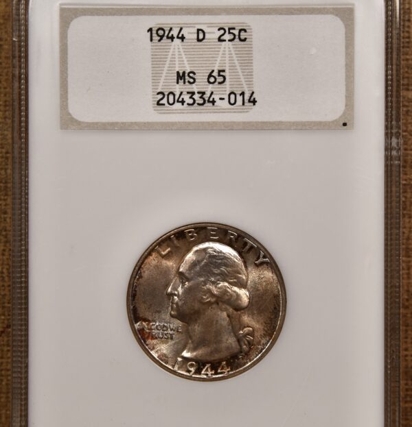 1944-D Washington Quarter NGC MS65 No-Line Fatty, great color! - Image 3