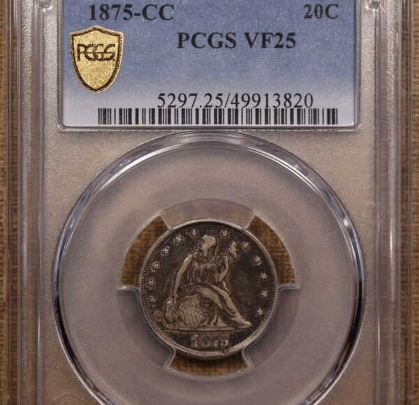 1875-CC BF-4 Twenty Cent PCGS VF25 - Image 3