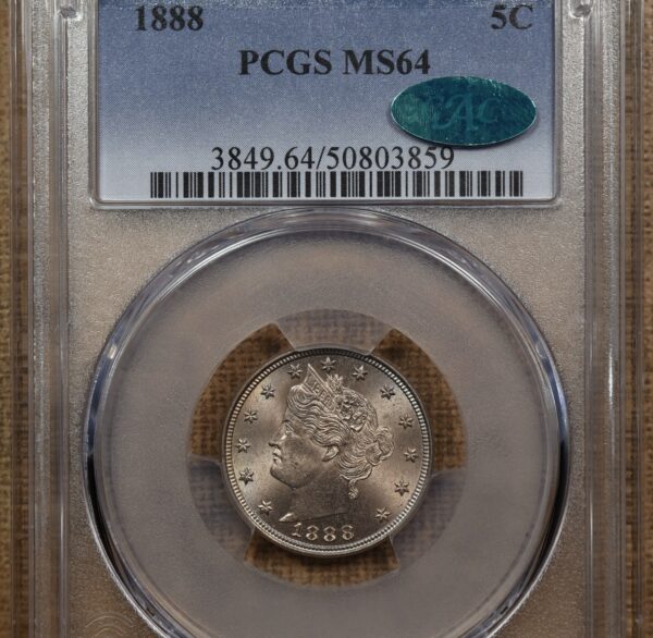 1888 Liberty Nickel PCGS MS64 CAC - Image 5