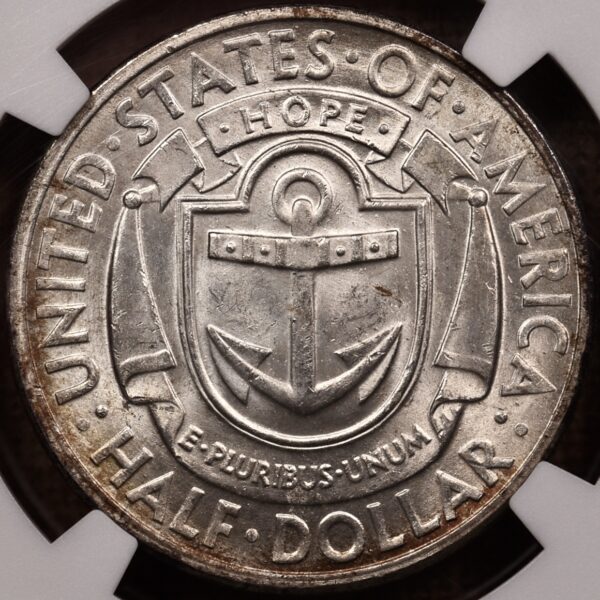 1936-D Rhode Island Commemorative Half Dollar NGC MS65 - Image 2