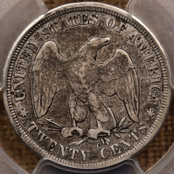 1875-CC BF-4 Twenty Cent PCGS VF25 - Image 2