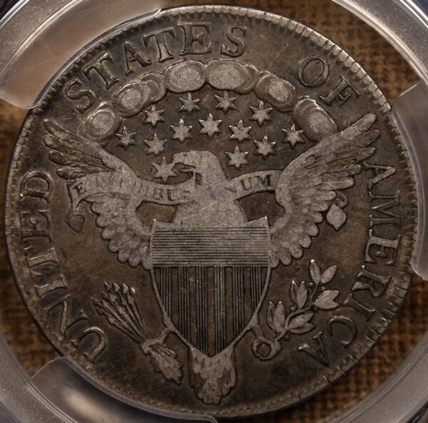 1806 O.109 Pointed 6 No Stem Draped Bust Half Dollar PCGS VF30 CAC - Image 2