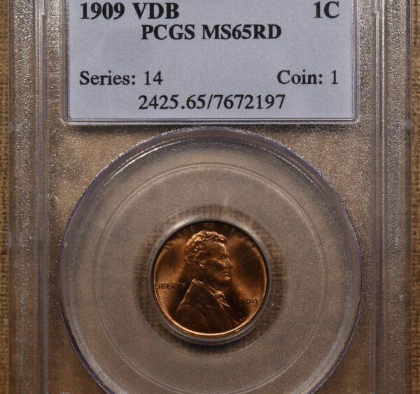 1909 VDB Lincoln Cent PCGS MS65 RD - Image 3