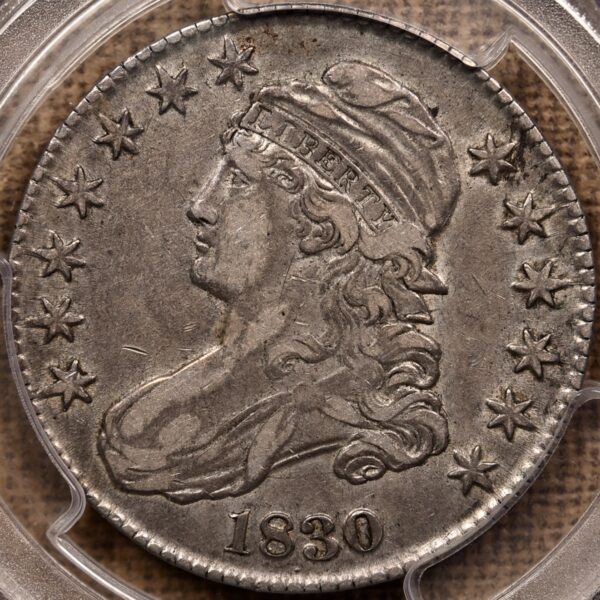 1830 O.108 Small 0 Capped Bust Half Dollar PCGS XF40 CAC, ex. Brunner