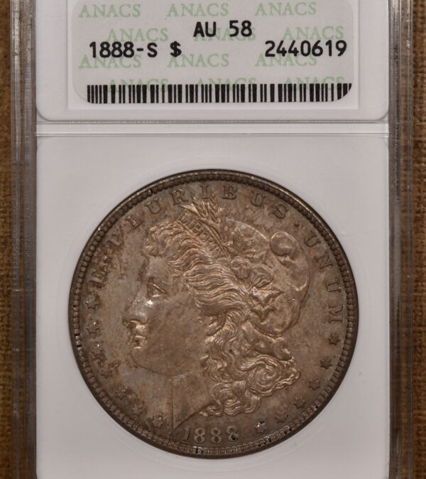 1888-S Morgan Dollar old ANACS AU58 - Image 3