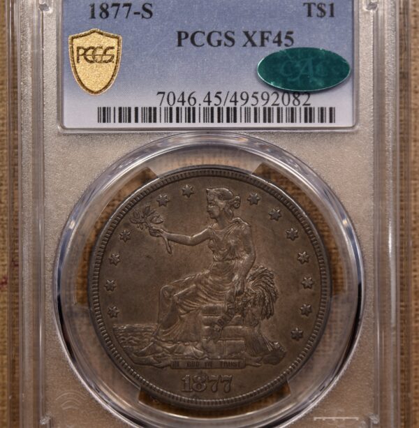 1877-S Trade Dollar PCGS XF45 CAC - Image 3