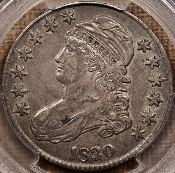 1830 O.118 R4- Small 0 Capped Bust Half Dollar PCGS XF45 CAC, ex. Brunner