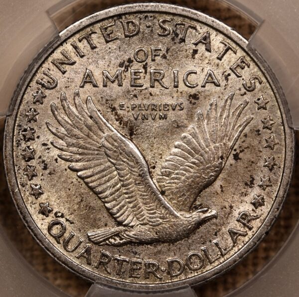 1917 Type 1 Standing Liberty Quarter CACG AU58 FH - Image 2