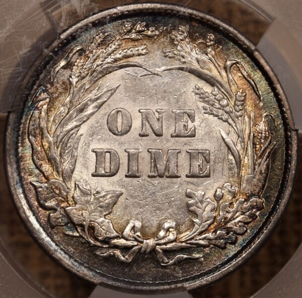 1892 Barber Dime CACG AU58 - Image 5