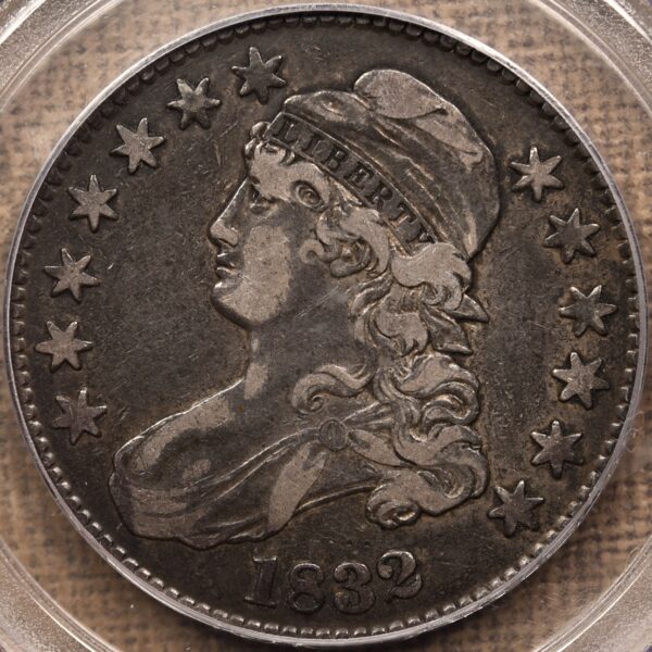 1832 O.107 Small Letters Capped Bust Half Dollar PCGS VF30 CAC, ex. Brunner