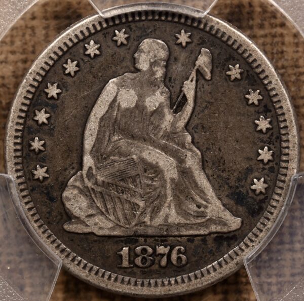 1876-CC Liberty Seated Quarter PCGS VF25 CAC